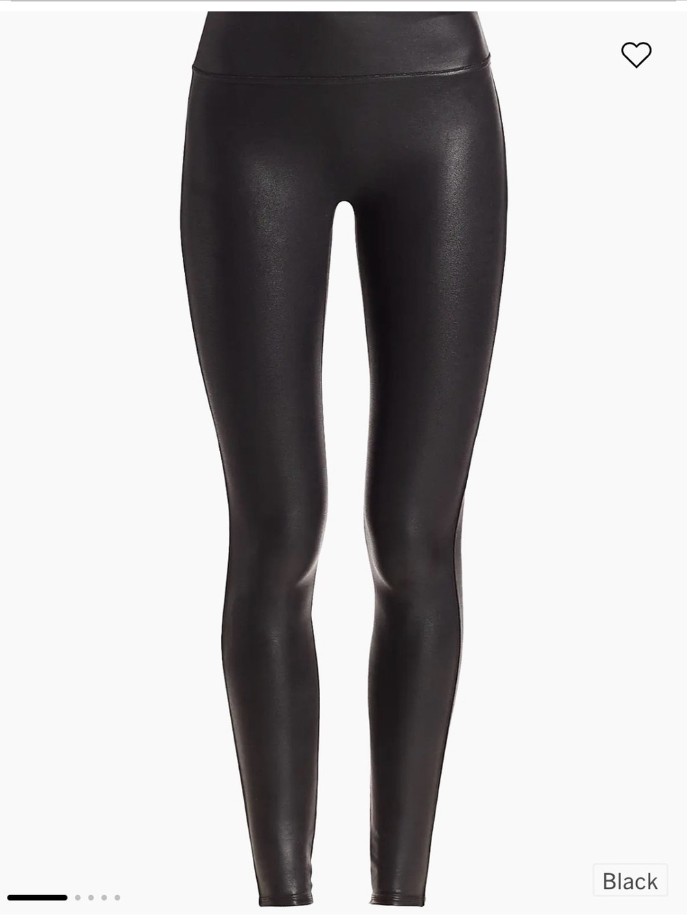 Spanx Black Faux-Leather High-Waist Leggings